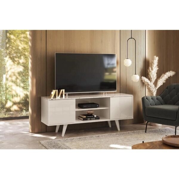 Estante Lisboa para TV até 55 polegadas - CalacataOff White - Madetec