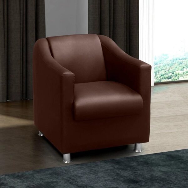 Poltrona Decorativa Tila Corino Marrom